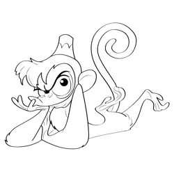Aladdin Monkey Free Coloring Page for Kids