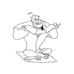 Genie Reading A Book Free Coloring Page for Kids
