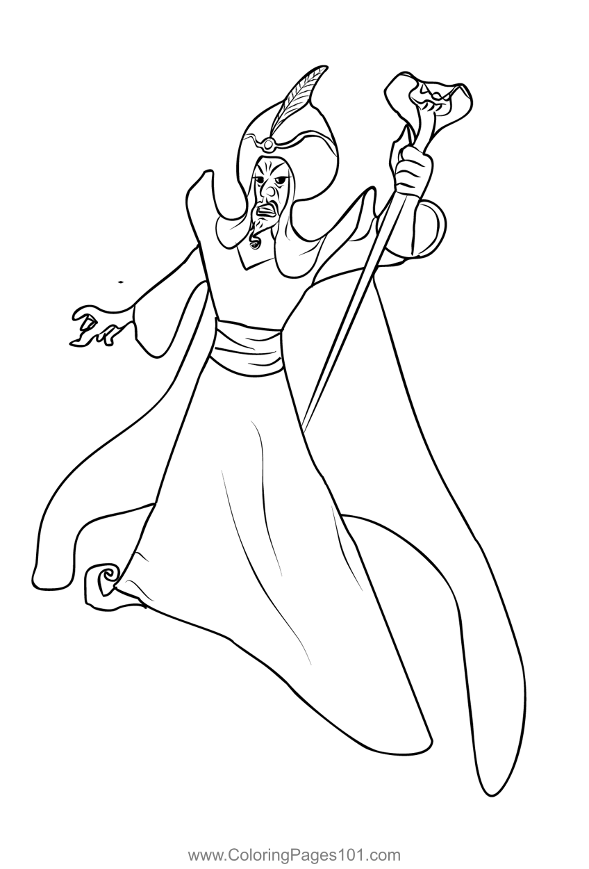 Jafar Coloring Page for Kids Free Aladdin Printable Coloring Pages