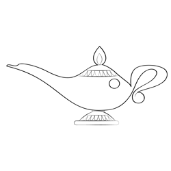 Magic Lamp Free Coloring Page for Kids