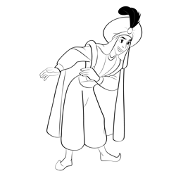 Respecting Aladdin Free Coloring Page for Kids