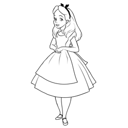 Alice In Wonderland 1 Free Coloring Page for Kids