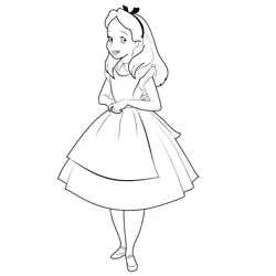 Cute Alice Free Coloring Page for Kids