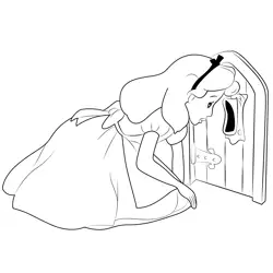 Looking Alice Free Coloring Page for Kids