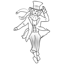 Mad Hatter Free Coloring Page for Kids