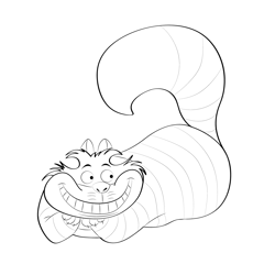 The Cheshire Cat Free Coloring Page for Kids