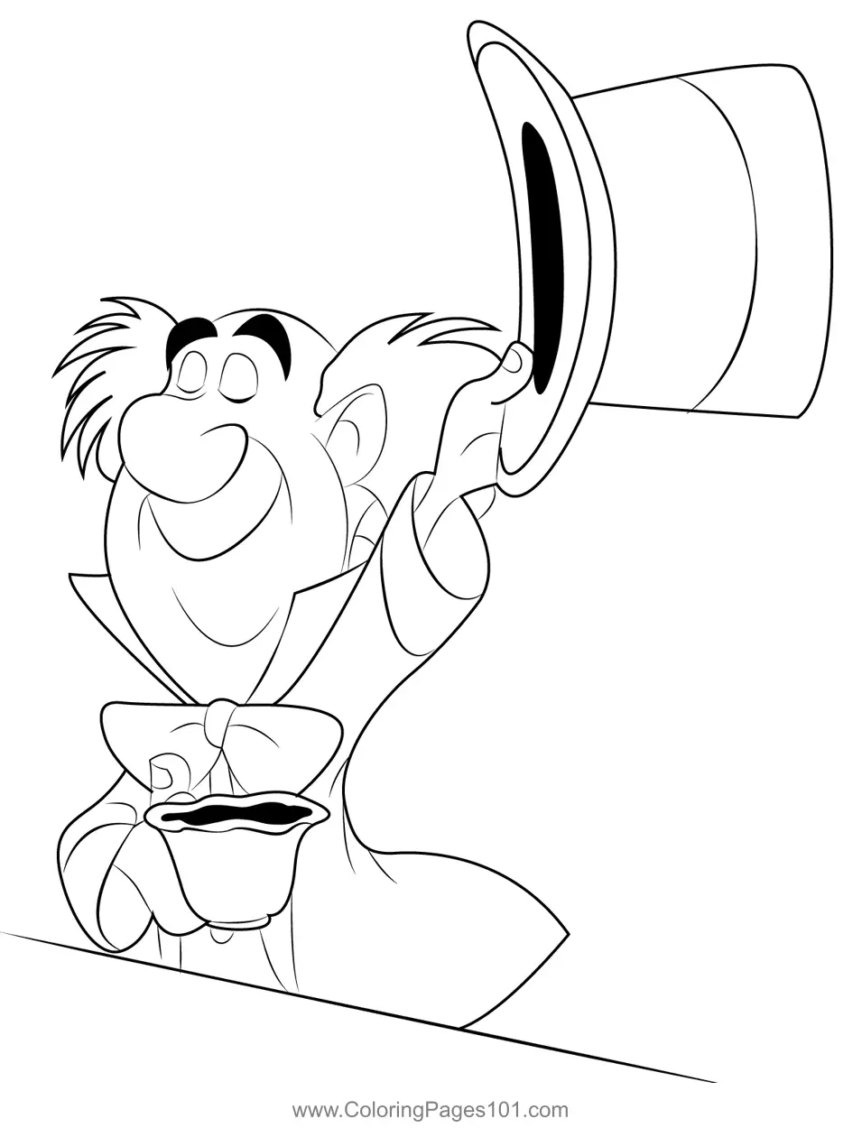 The Mad Hatter Coloring Page for Kids - Free Alice in Wonderland ...