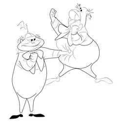 Two Man Fighting Free Coloring Page for Kids