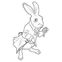 White Rabbit Pat The Dodo Free Coloring Page for Kids