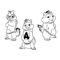 Alvin And The Chipmunks 1 Free Coloring Page for Kids