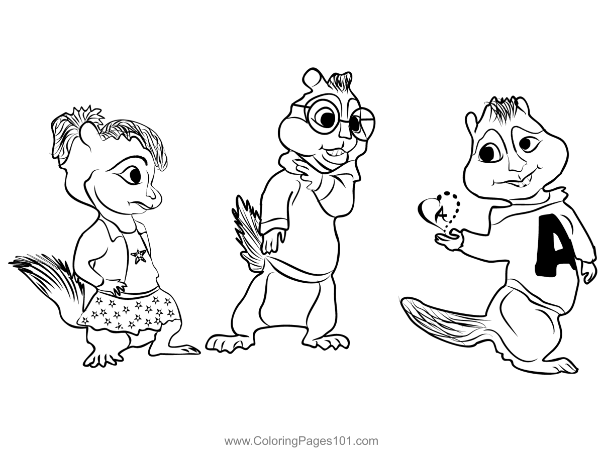 Alvin And The Chipmunks 2 Coloring Page for Kids - Free Alvin and the