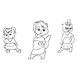 Alvin And the Chipmunks Free Coloring Page for Kids