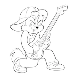 Alvin Playing His Guitar Free Coloring Page for Kids