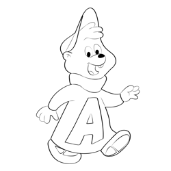 Alvin Running Free Coloring Page for Kids
