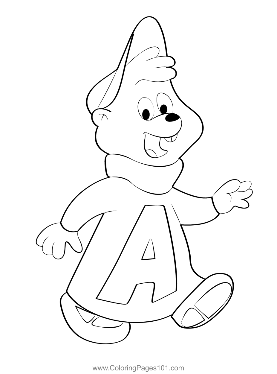 Alvin Running Coloring Page for Kids - Free Alvin and the Chipmunks