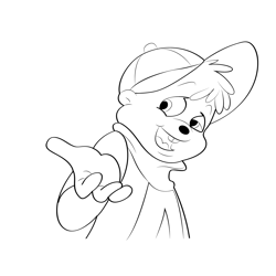 Close Up Alvin Free Coloring Page for Kids