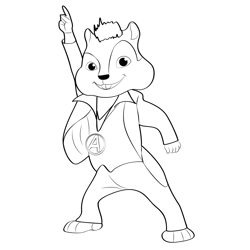 Dancing Alvin Free Coloring Page for Kids