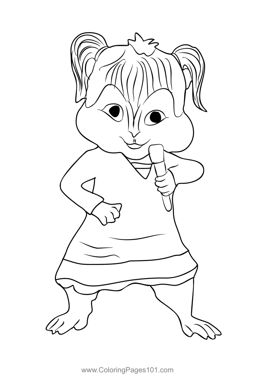 Eleanor Coloring Page for Kids - Free Alvin and the Chipmunks Printable
