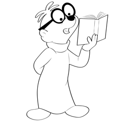 Simon Reading Book Free Coloring Page for Kids