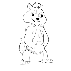 Standing Alvin Free Coloring Page for Kids