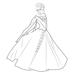 Beautiful Russian Princess Free Coloring Page for Kids