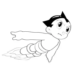  Flying Astro Boy Free Coloring Page for Kids