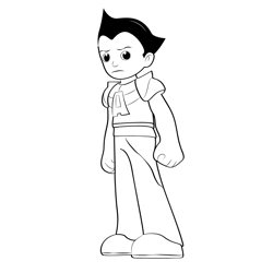 Angry Astro Boy Free Coloring Page for Kids
