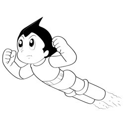 Astro Boy Flying Free Coloring Page for Kids