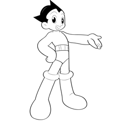 Astro Boy Smile Free Coloring Page for Kids