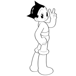 Astro Boy Standing Free Coloring Page for Kids