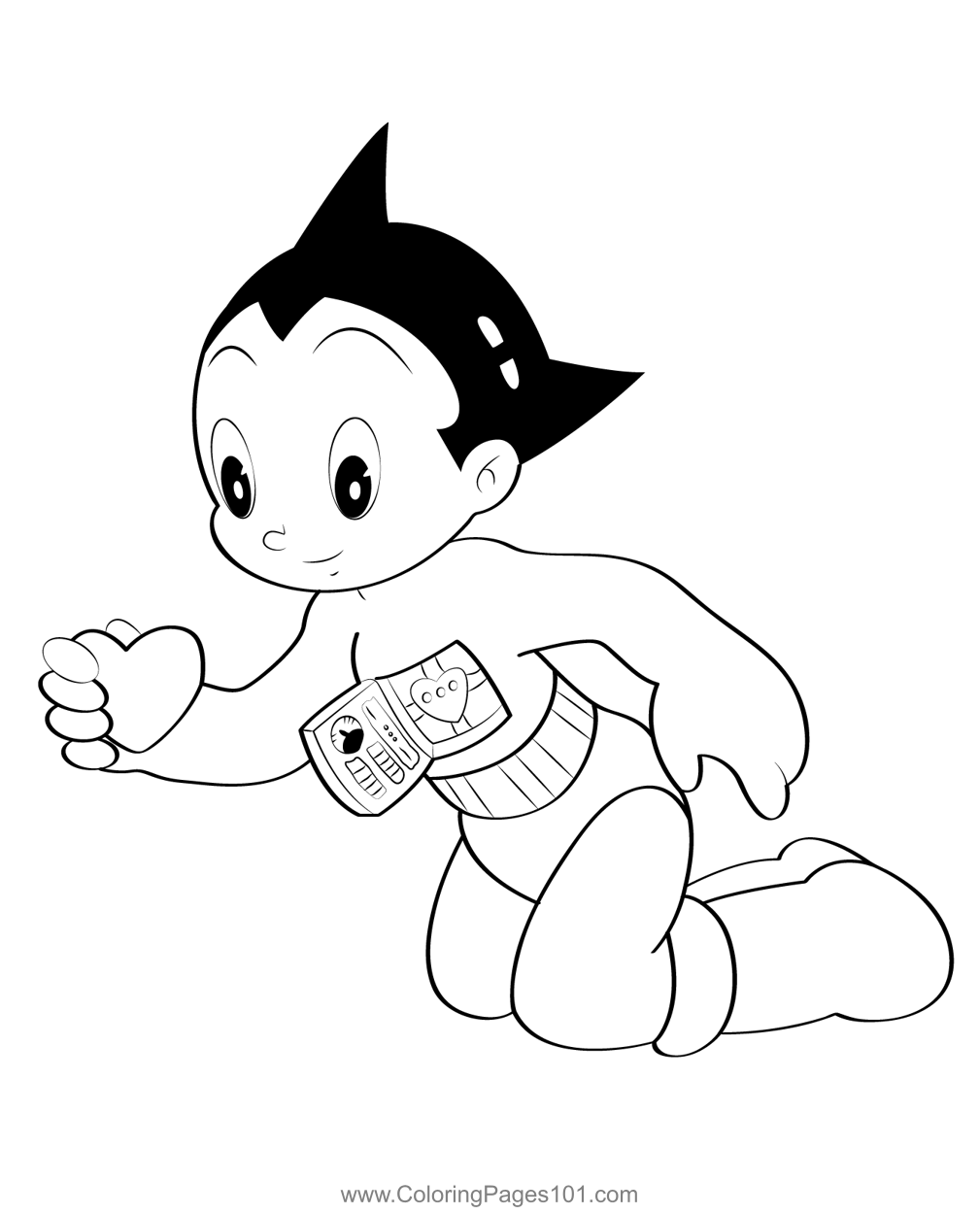 Coloring Astro Boy Astroboy Dinokids Pages Cartoons Drawing Library 