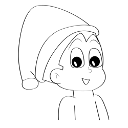 Astro Boy With Santa Claus Hat Free Coloring Page for Kids