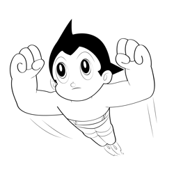 Atom Astro Boy Free Coloring Page for Kids