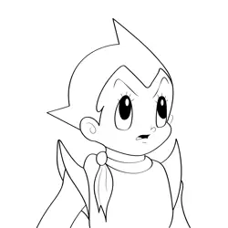 Close Up Astro Boy Free Coloring Page for Kids
