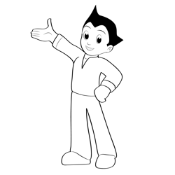 Cool Astro Boy Free Coloring Page for Kids