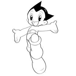 Enjoying Astro Boy Free Coloring Page for Kids