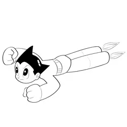 Fast Flying Astro Boy Free Coloring Page for Kids