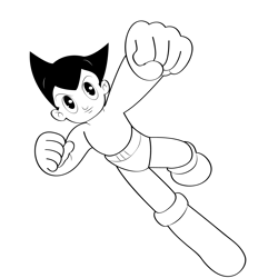 Fast Running Astro Boy Free Coloring Page for Kids