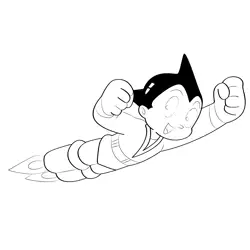 Flying Astro Boy Free Coloring Page for Kids
