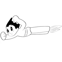 Flying Relax Astro Boy Free Coloring Page for Kids