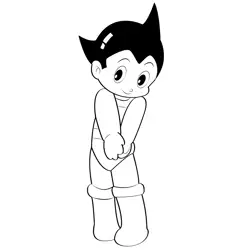 Looking Cute Astro Boy Free Coloring Page for Kids