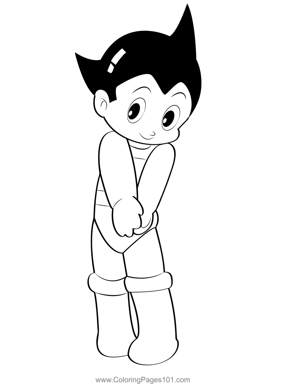 Looking Cute Astro Boy Coloring - Looking Cute Astro Boy 