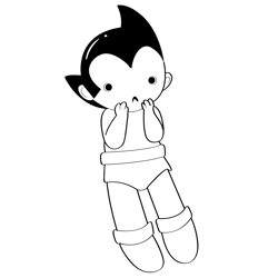 Sad Astro Boy Free Coloring Page for Kids