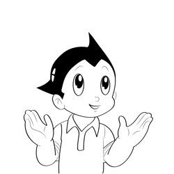 Simple Astro Boy Free Coloring Page for Kids