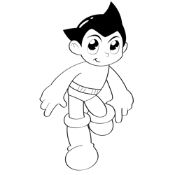 Small Astro Boy Free Coloring Page for Kids