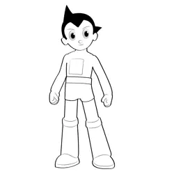Standing Astro Boy Free Coloring Page for Kids