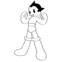 Stronger Astro Boy Free Coloring Page for Kids