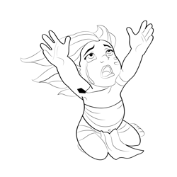 Crying Kid Free Coloring Page for Kids