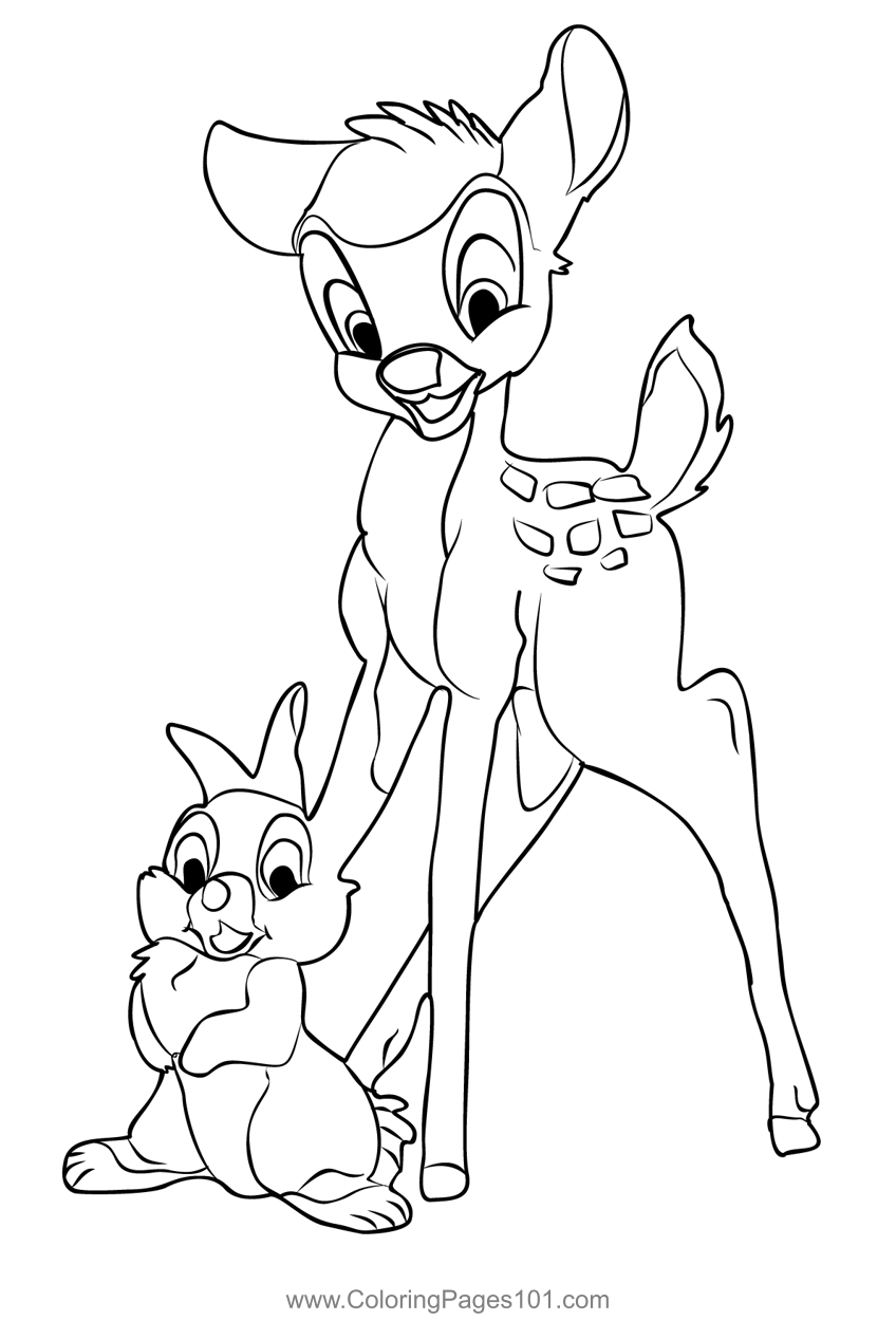 Bambi 1 Coloring Page for Kids - Free Bambi Printable Coloring Pages