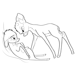 Bambi And Ronno Free Coloring Page for Kids